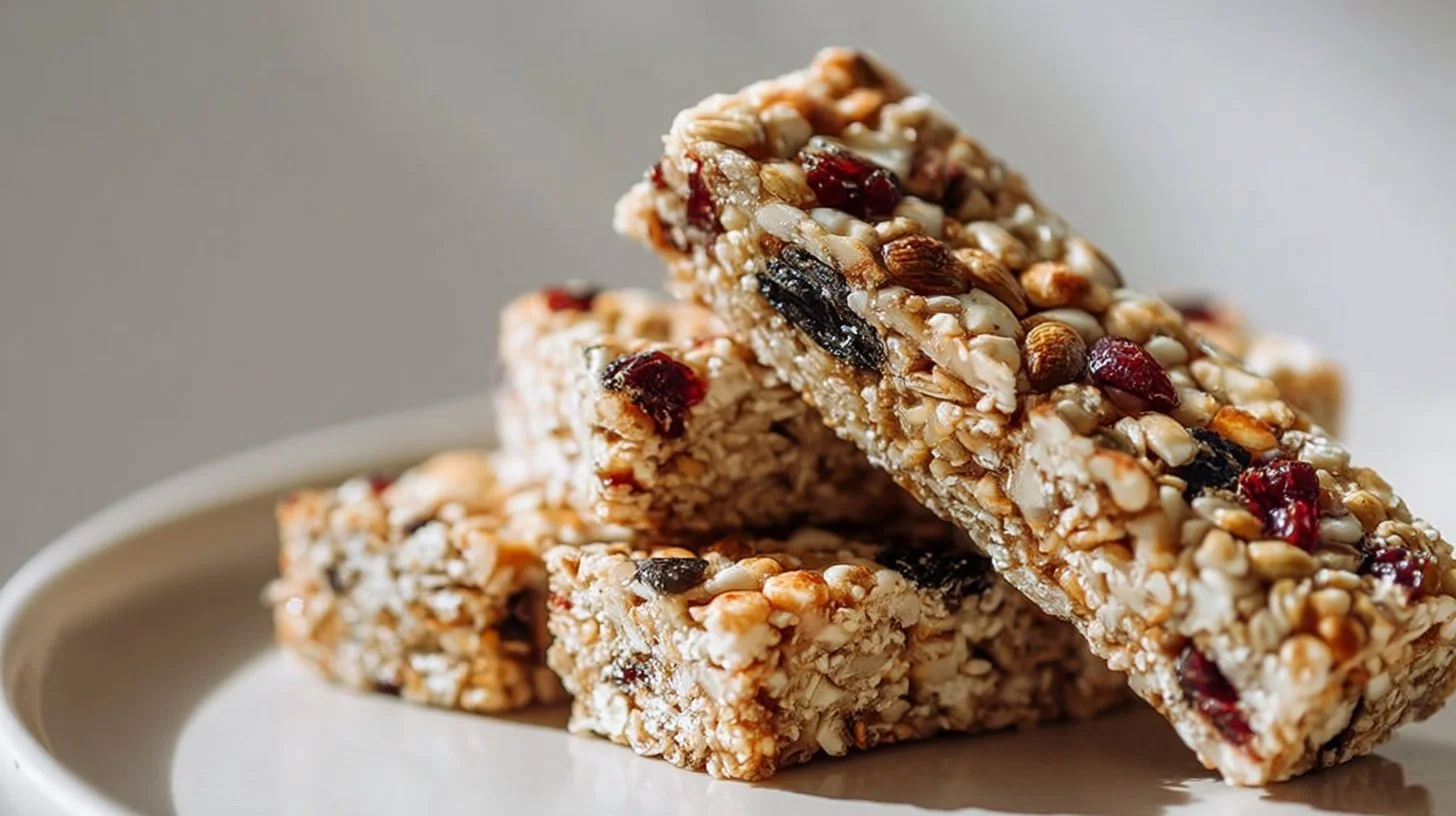Variety of healthy protein bars stacked for fitness nutrition