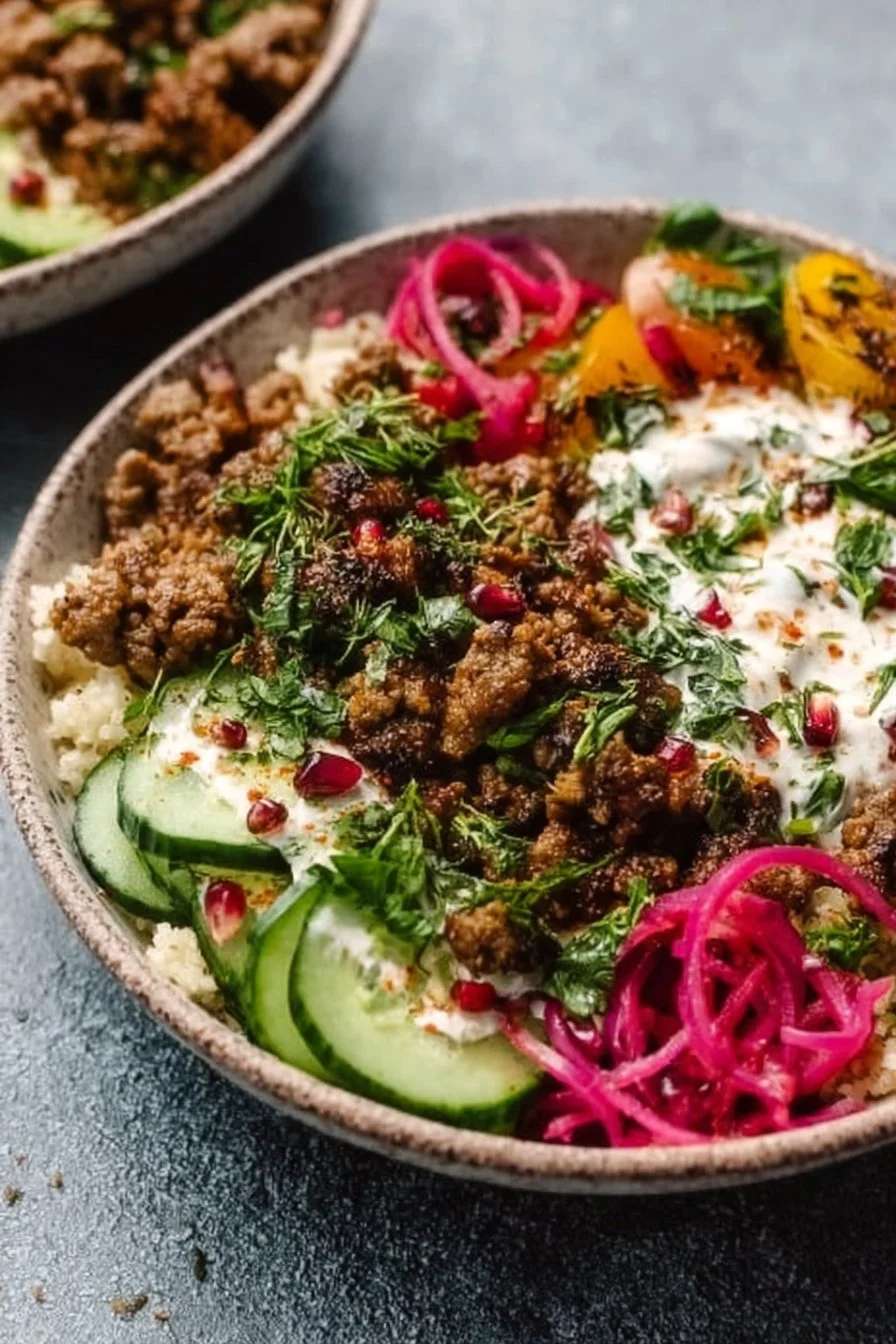 Ground Beef Shawarma Bowls