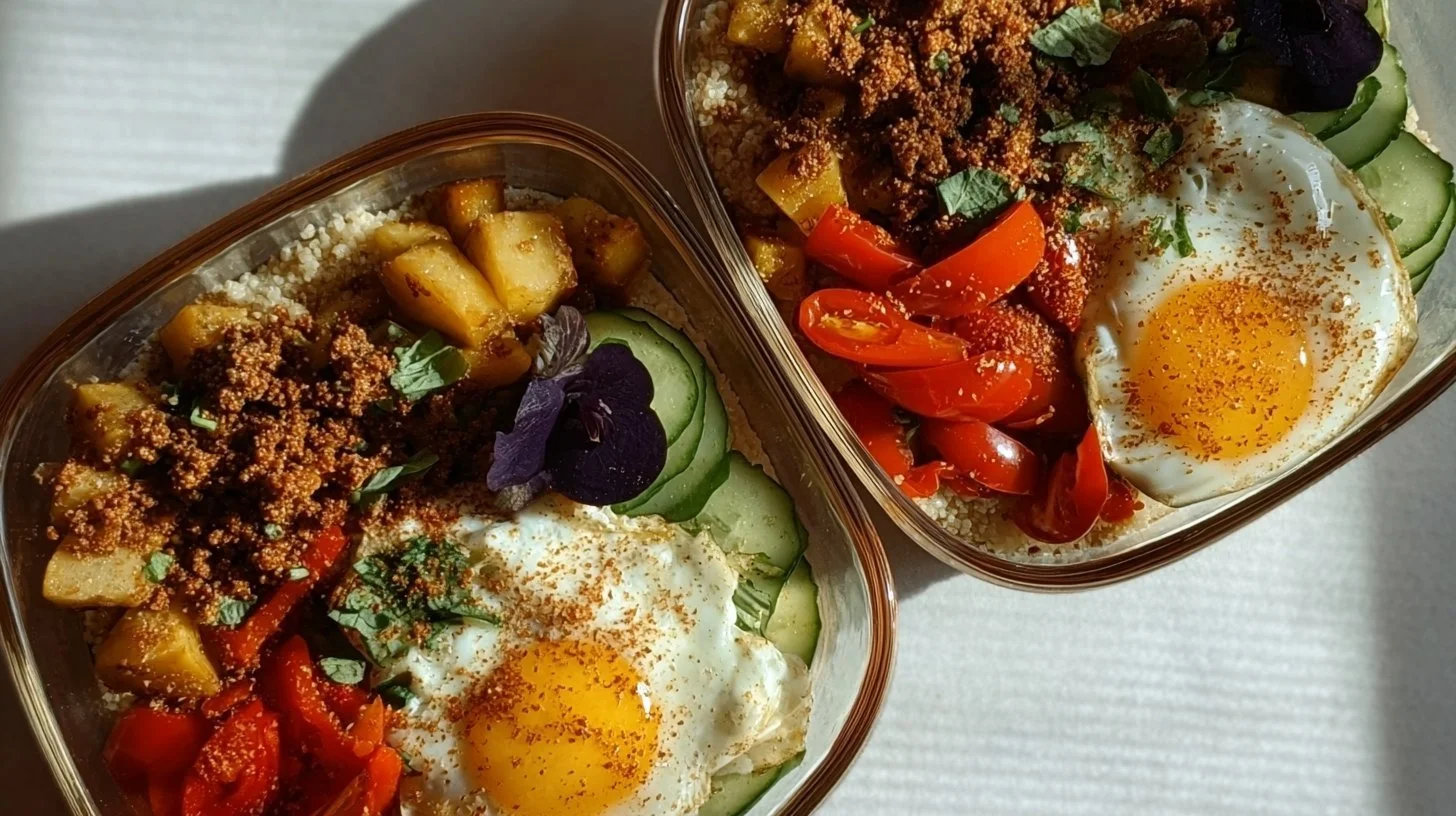 Tex-Mex protein breakfast bowls with eggs, beans, and avocado for a nutritious meal.