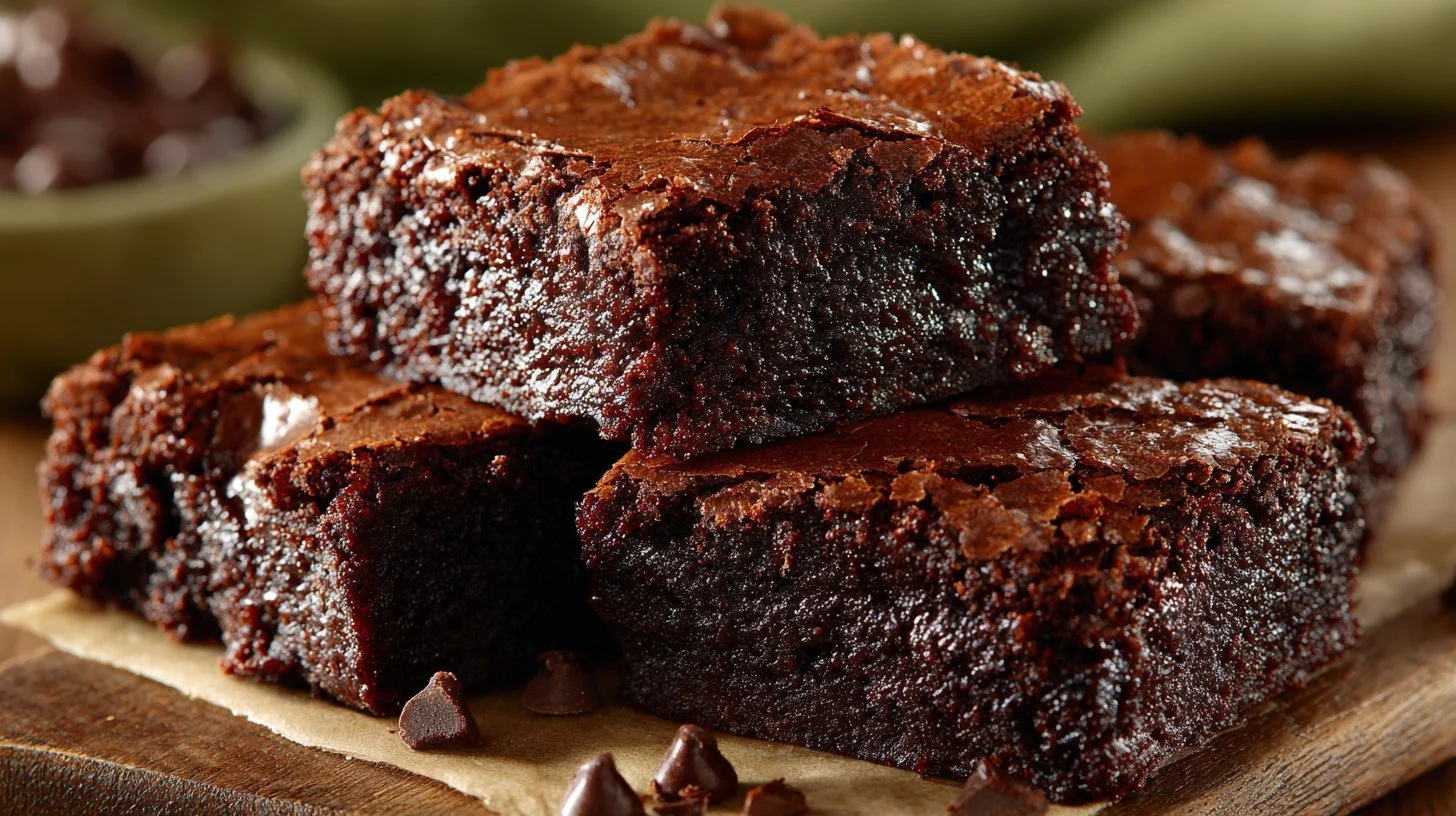 Delicious fudgy brownies freshly baked from scratch, perfect for chocolate lovers.