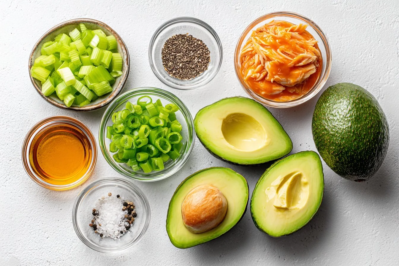 Buffalo Chicken Stuffed Avocados