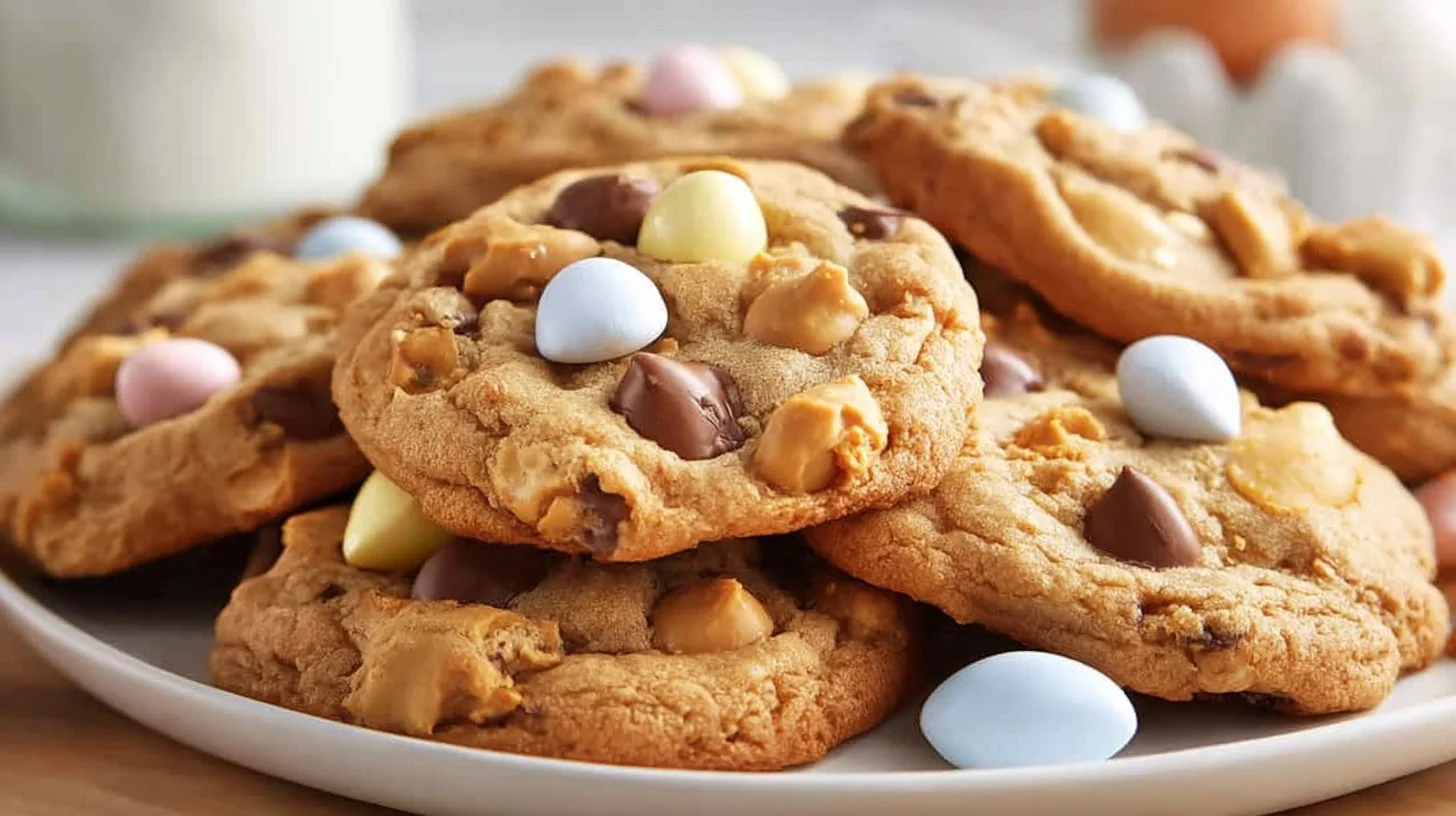 Delicious Cadbury Egg peanut butter cookies fresh out of the oven