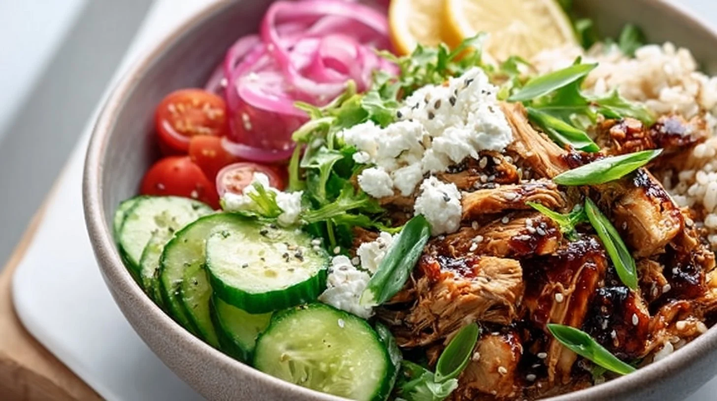 Fresh Chicken Bowl with colorful vegetables and grains