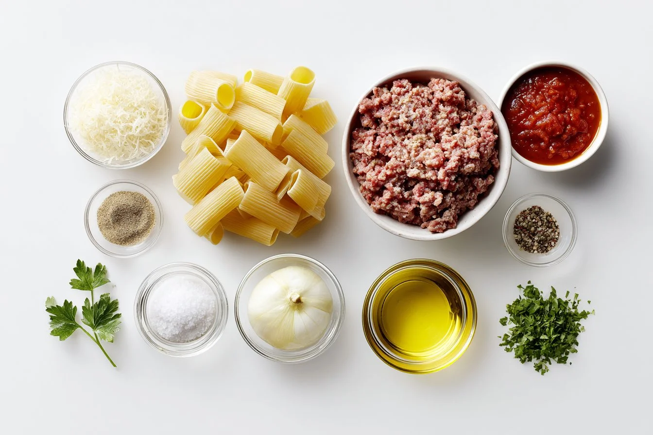 Cheesy Beef Rigatoni Bake