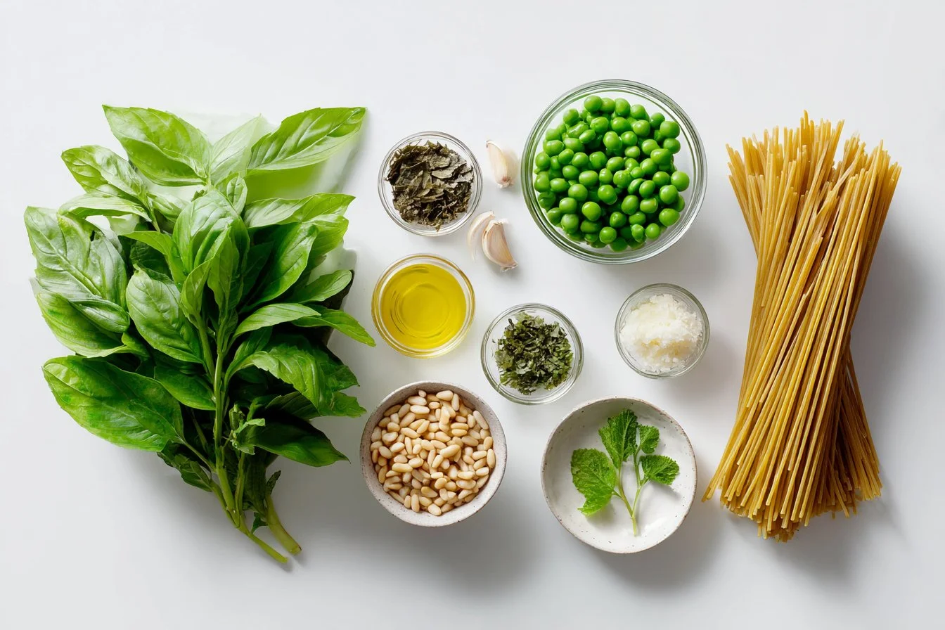 Herb Pesto Pasta with Peas