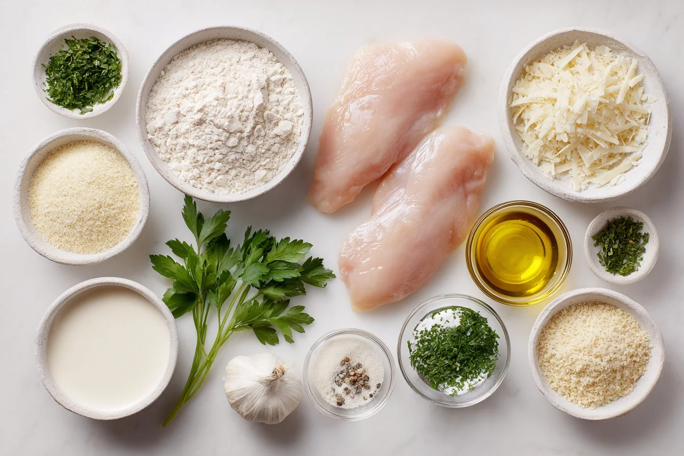 Crispy Parmesan Chicken with Creamy Garlic Sauce