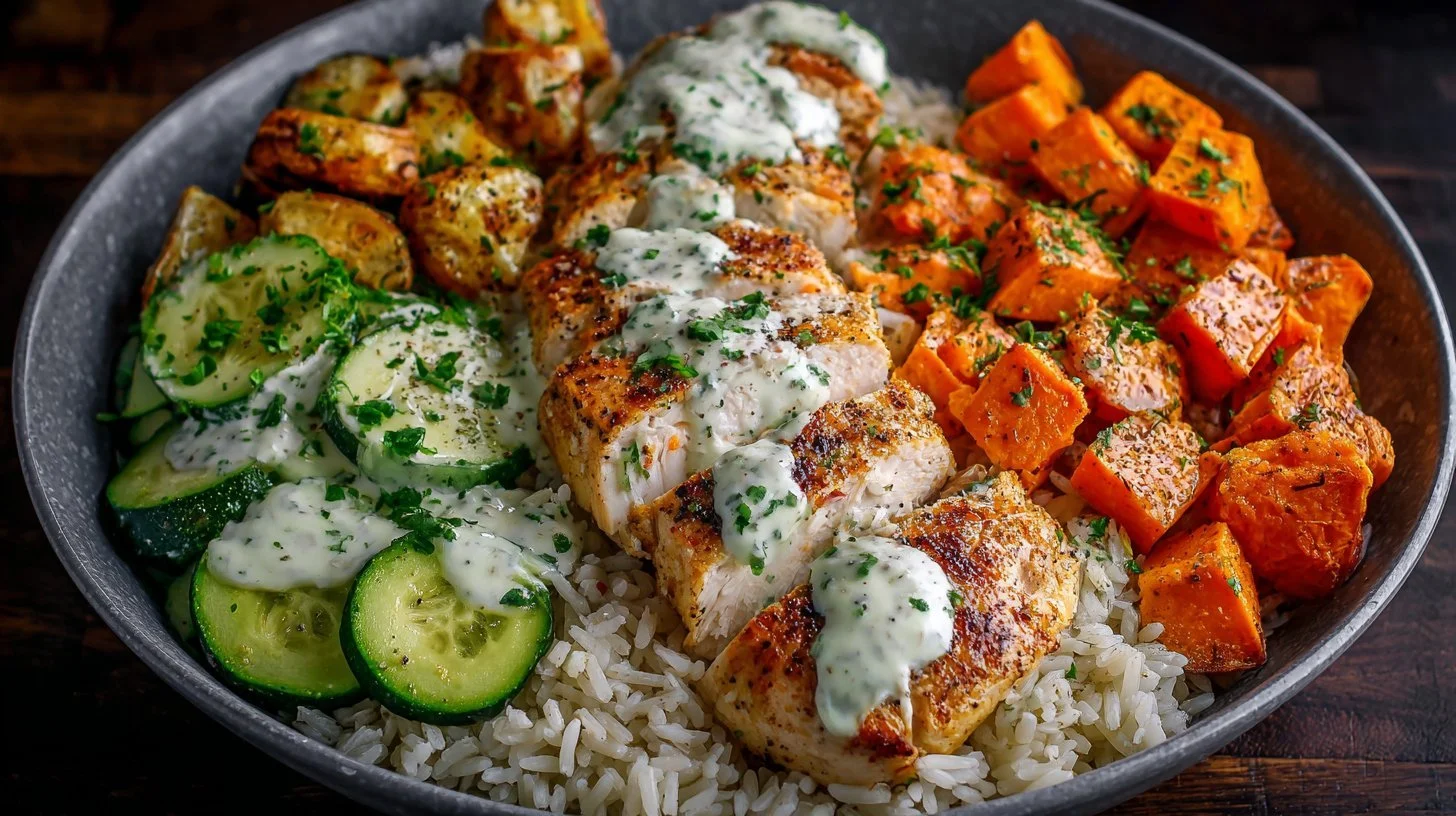 Easy BBQ chicken sweet potato bowl for a quick and healthy meal.
