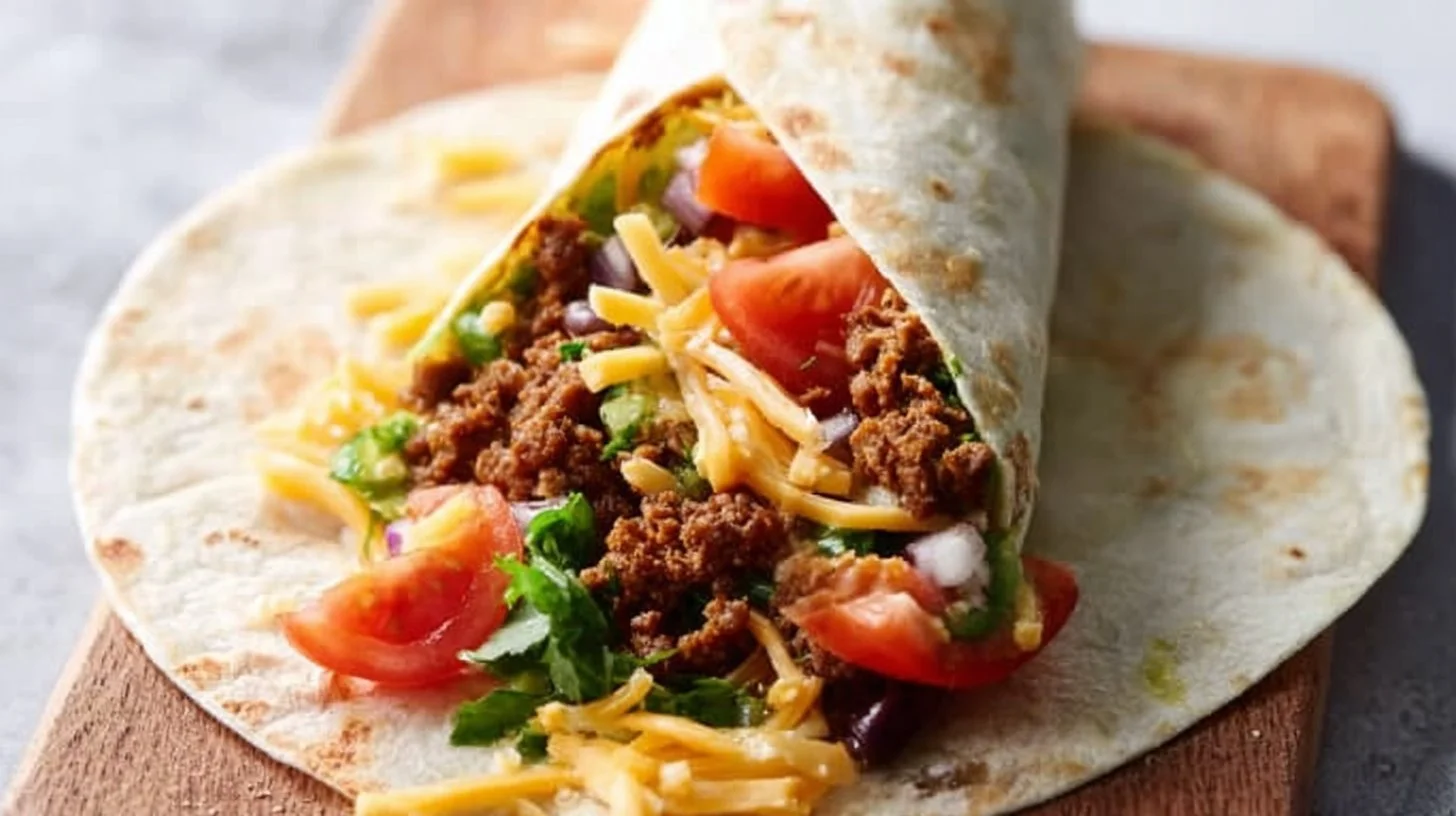 Delicious easy burrito filled with fresh ingredients and spices