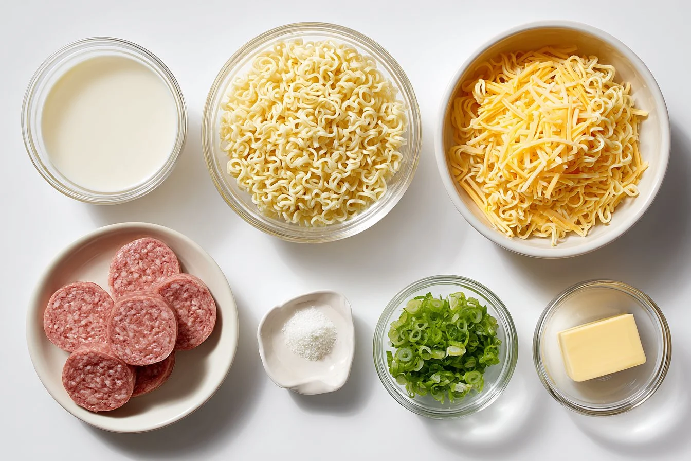 Creamy Sausage Ramen Skillet