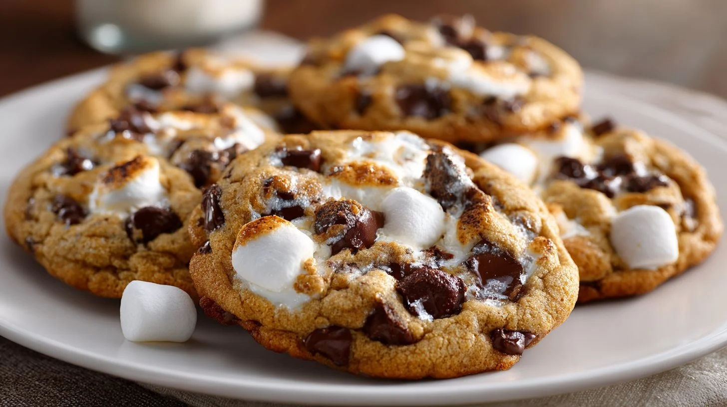 Easy chocolate marshmallow swirl cookies with a gooey marshmallow center