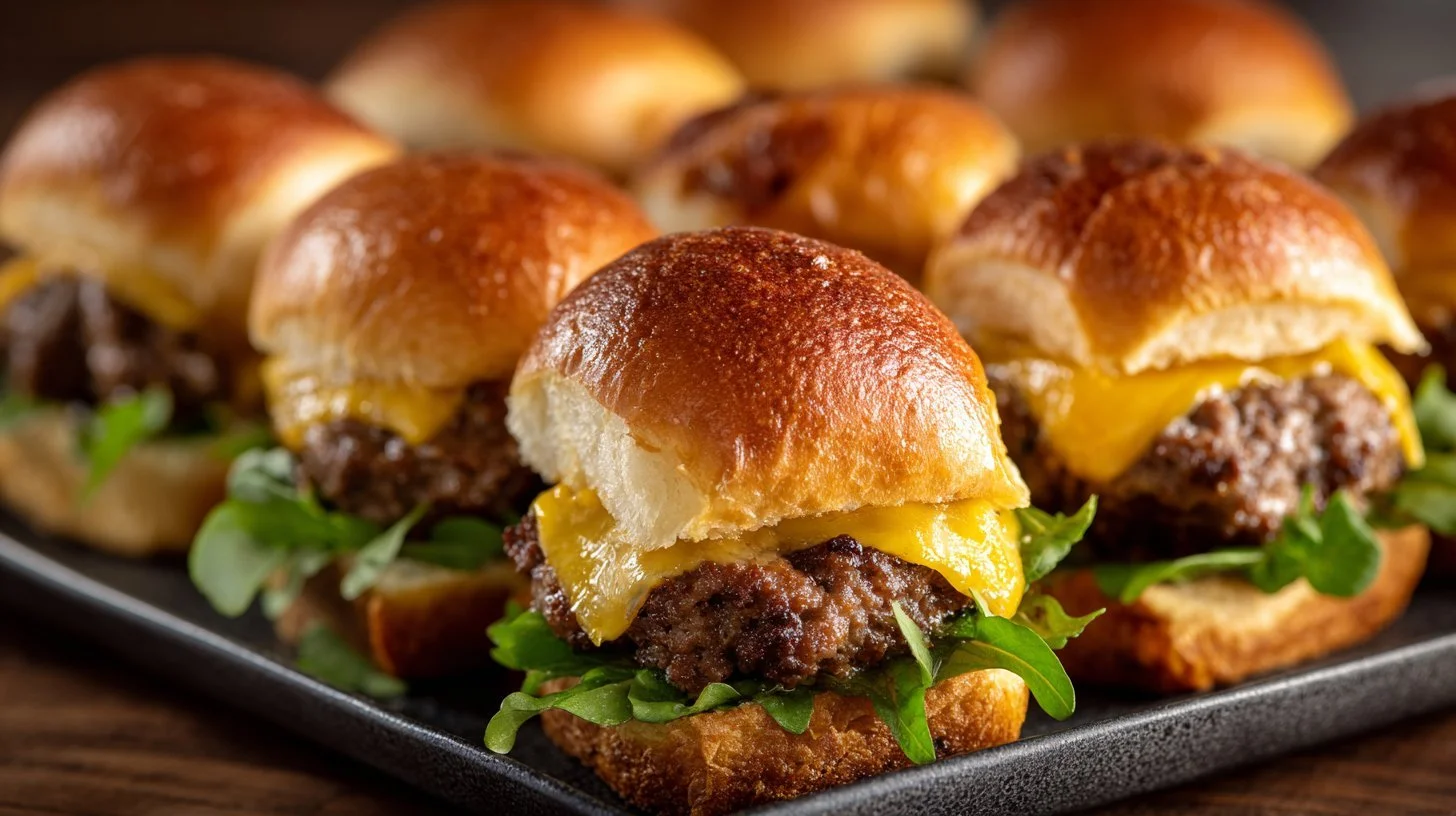 Delicious hot Italian sub sliders served on a platter for gatherings.