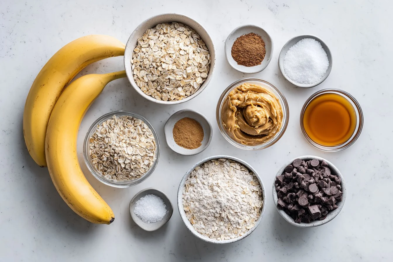 Flourless Peanut Butter Banana Oatmeal Cookies
