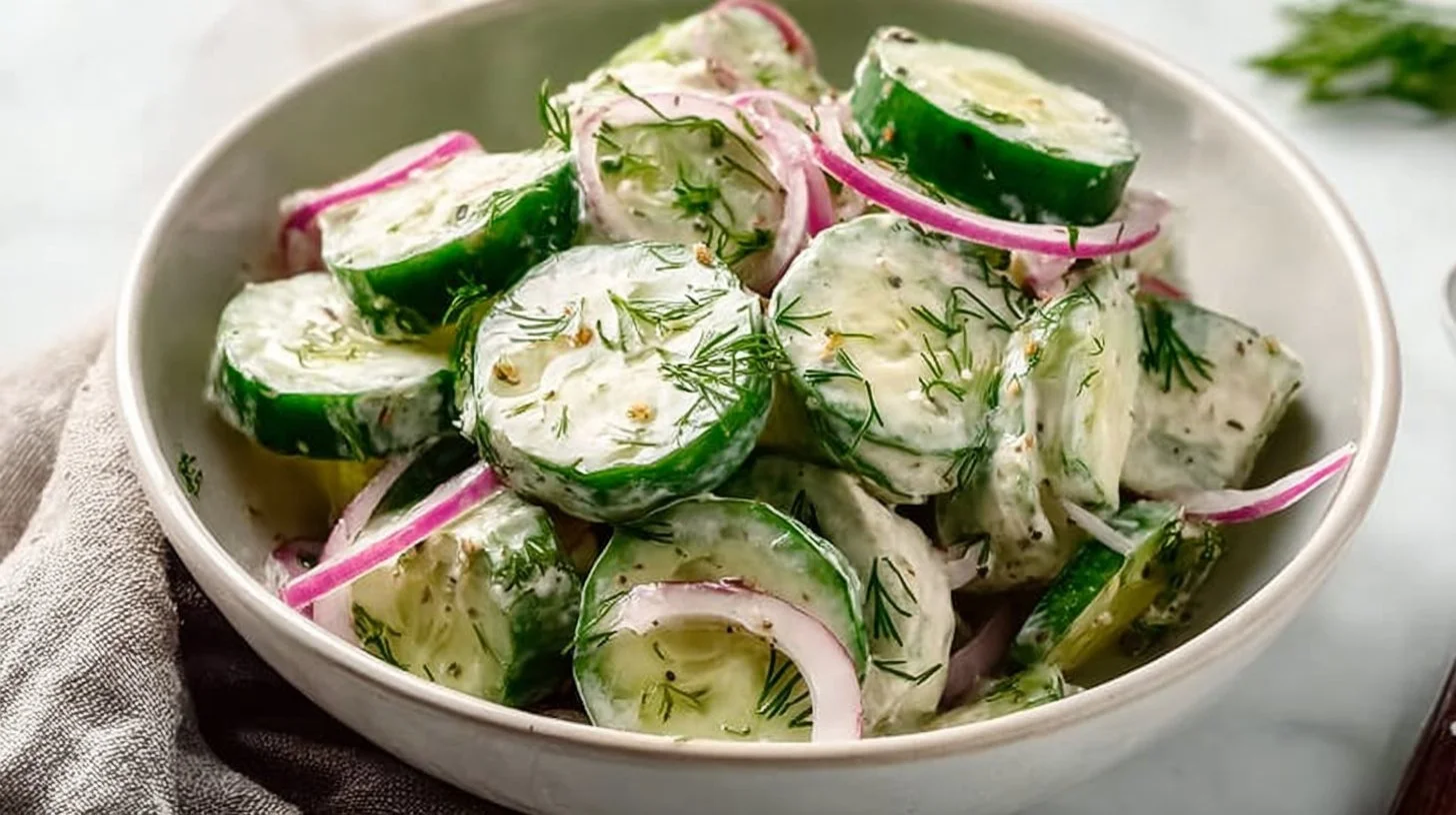 Fresh cucumber chickpea salad with feta cheese and vibrant vegetables.