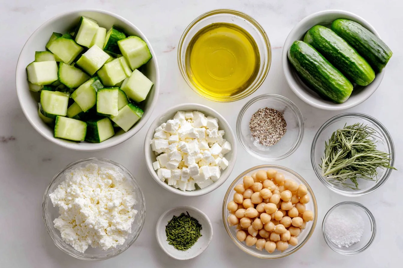 Cucumber Chickpea Salad with Feta