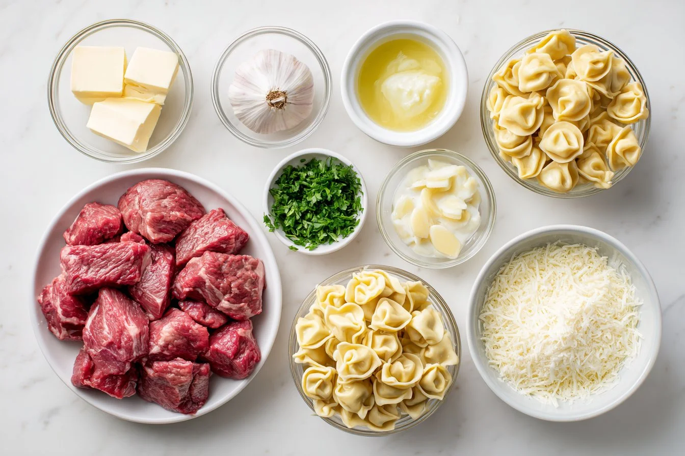 Creamy Garlic Butter Steak and Tortellini