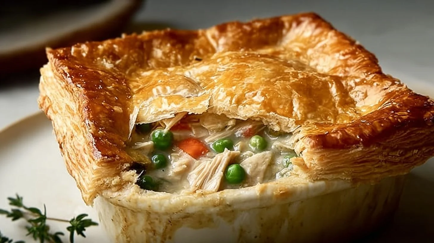 Nutritious chicken pot pie ready for a cozy family dinner