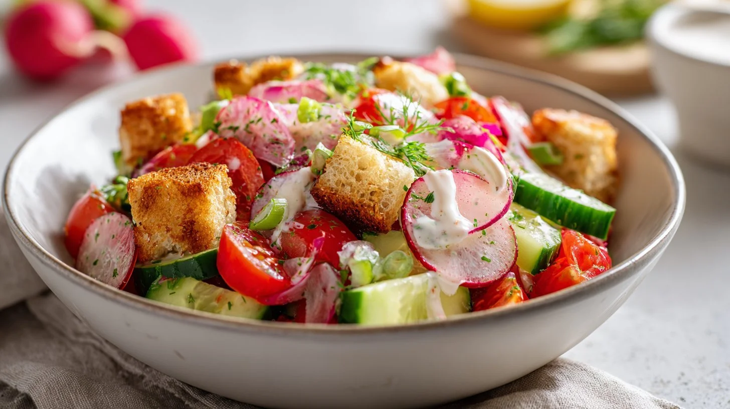 Fresh Garden Salad with Lemon Parmesan Vinaigrette