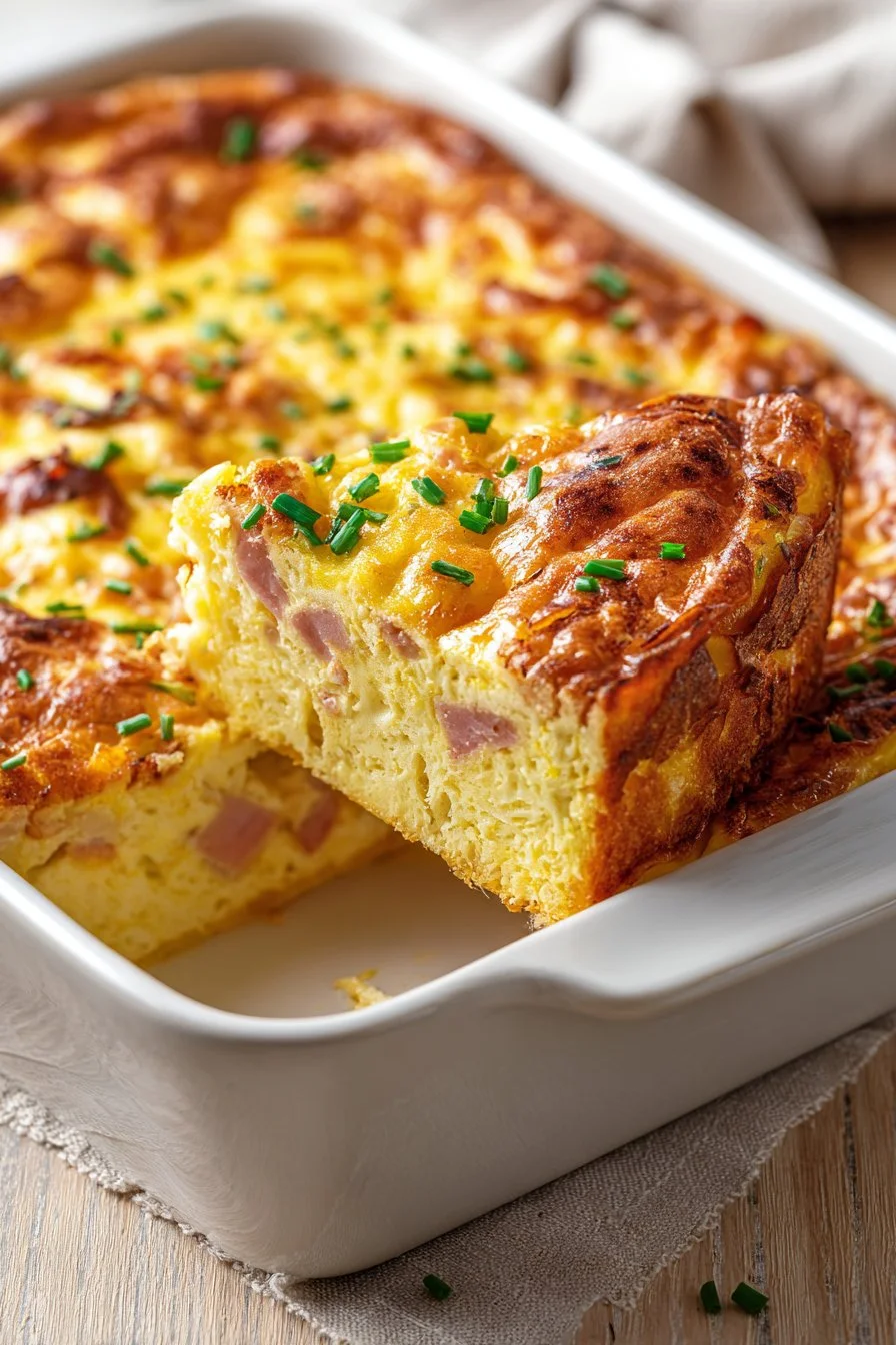 Savory Bread and Ham Casserole