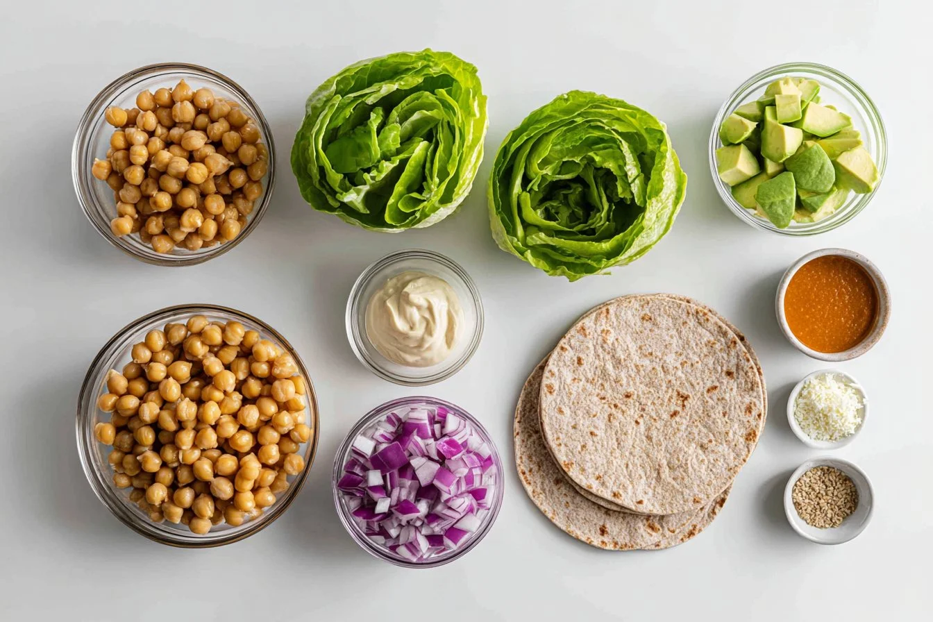 Buffalo Chickpea Salad Wraps