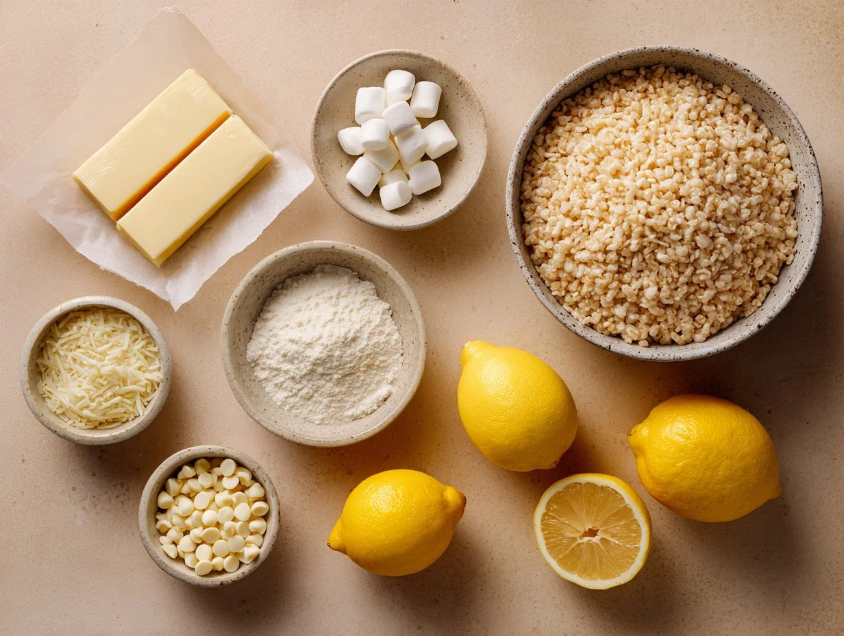 Lemon White Chocolate Rice Krispie Treats