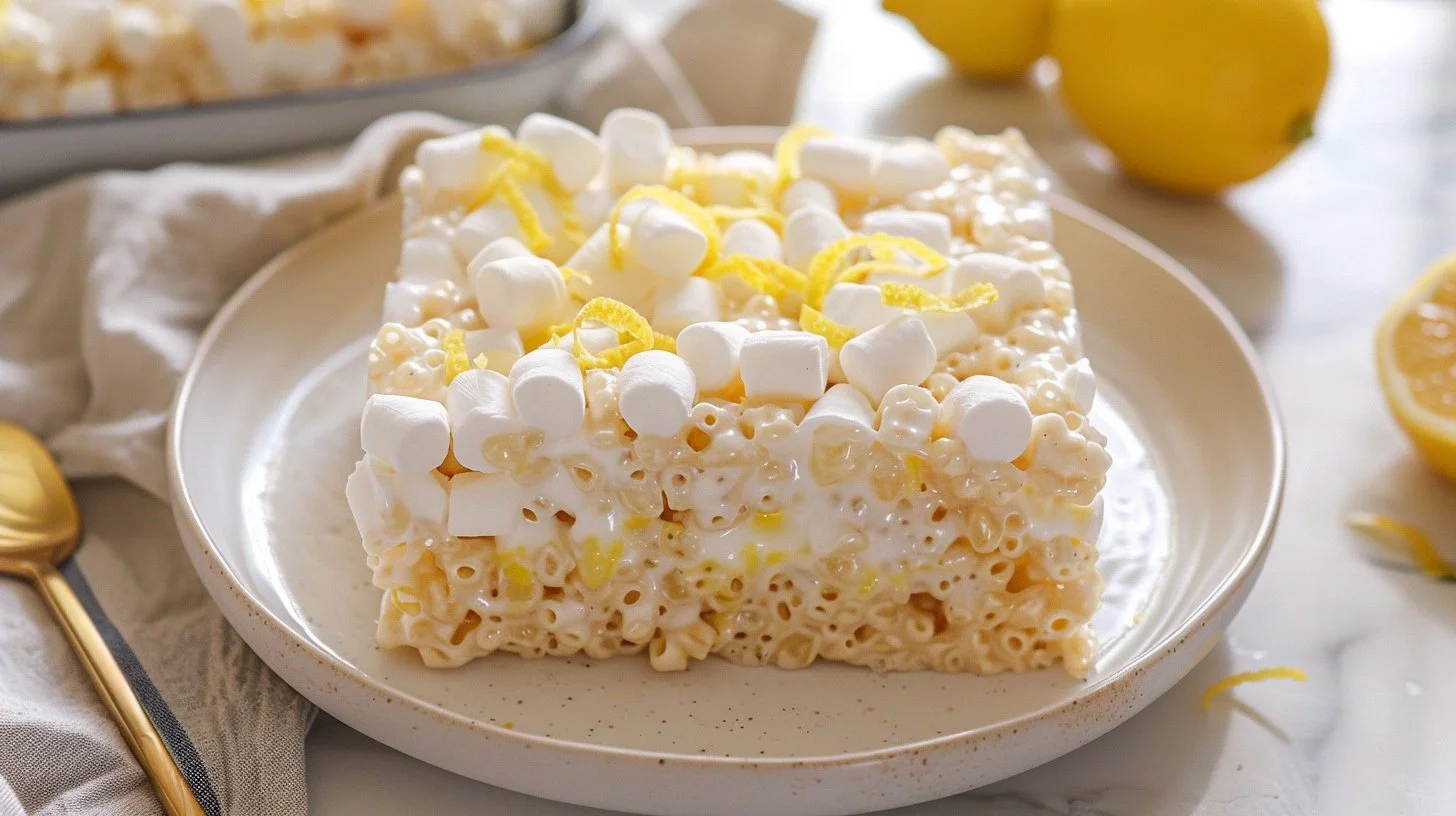 Lemon White Chocolate Rice Krispie Treats