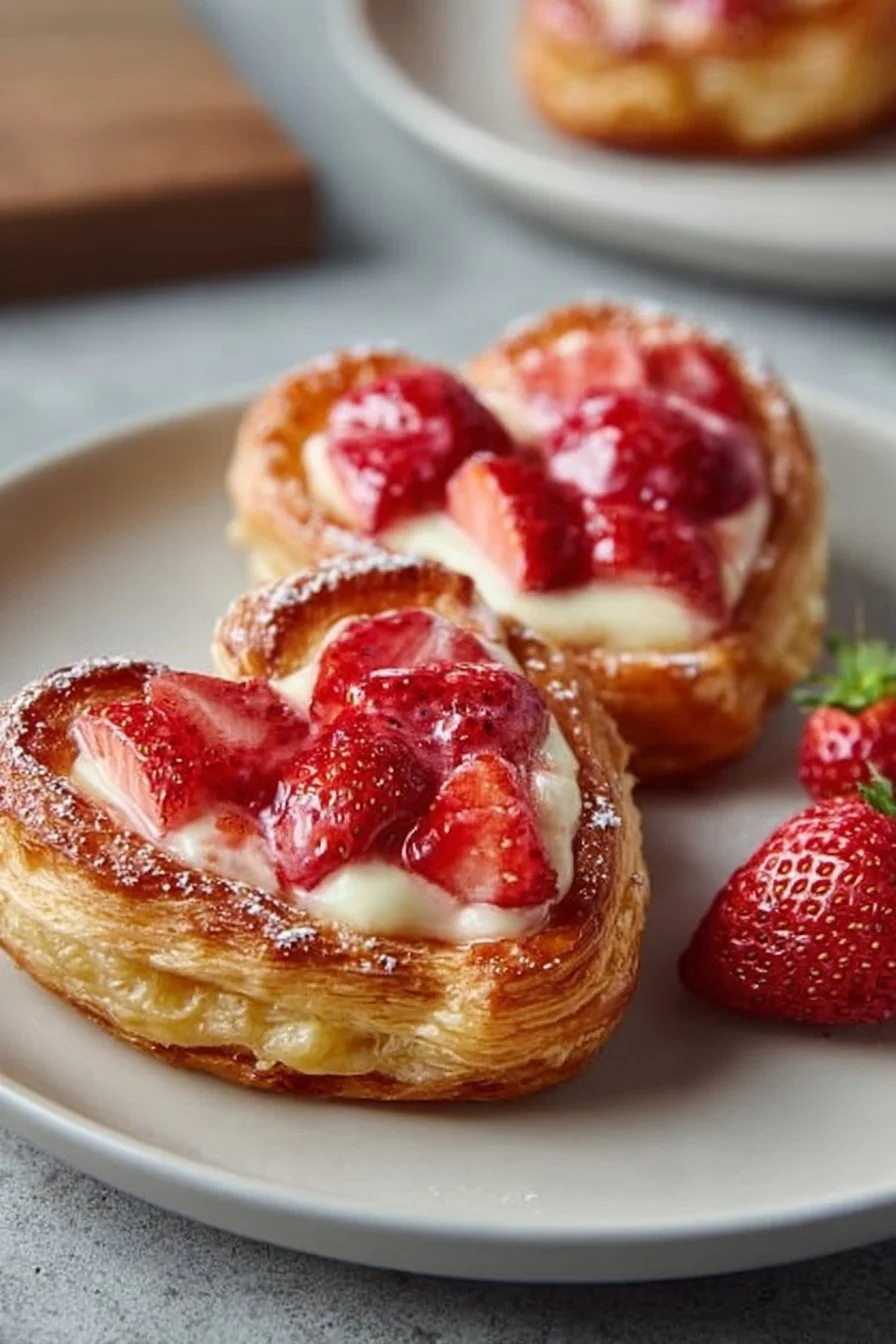 Strawberry Cream Cheese Heart Danishes