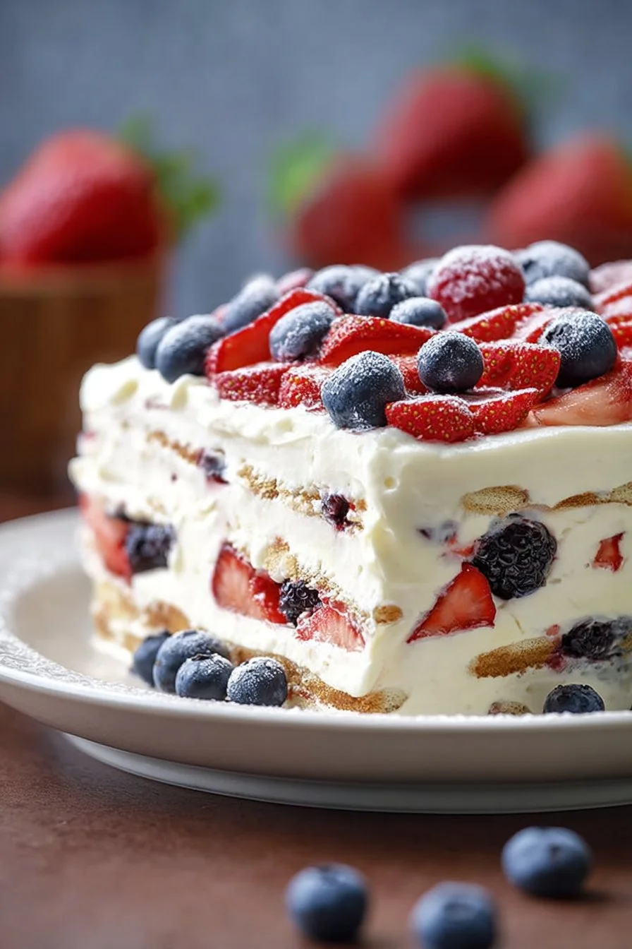 No Bake Summer Berry Icebox Cake