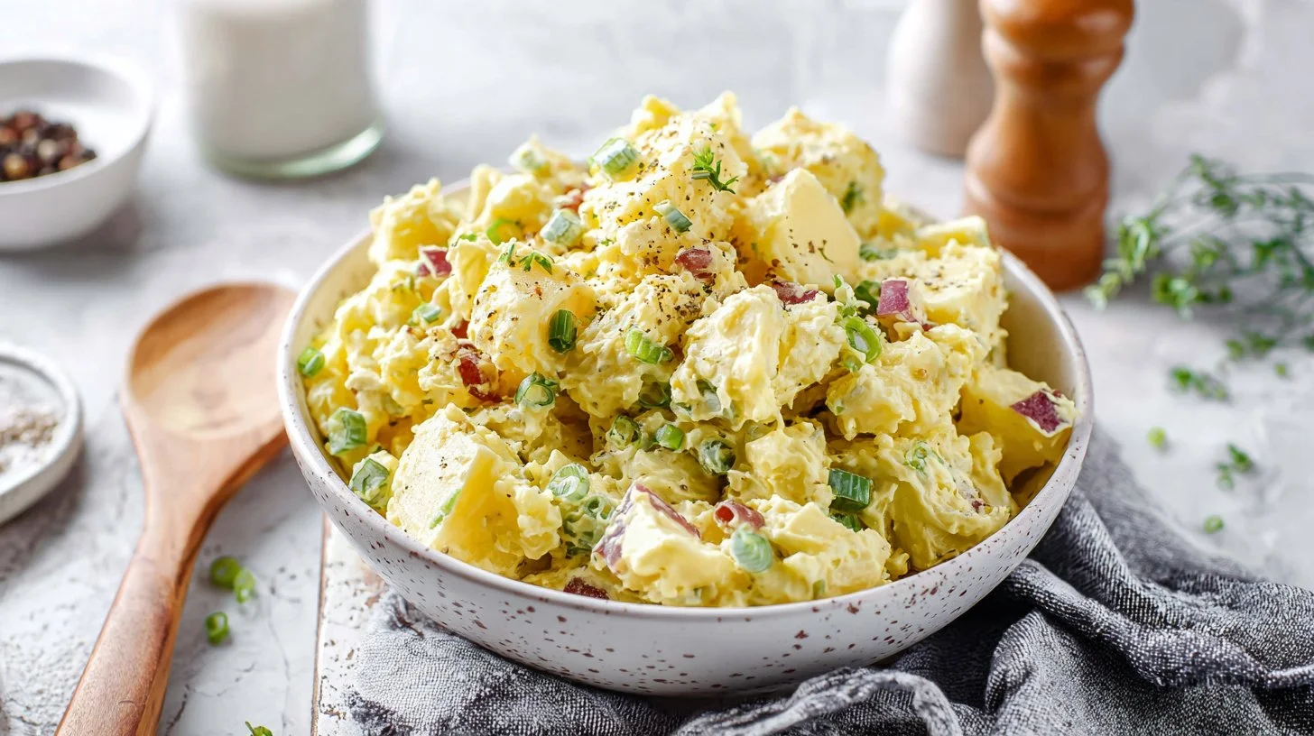 Classic creamy potato salad recipe perfect for gatherings and picnics.