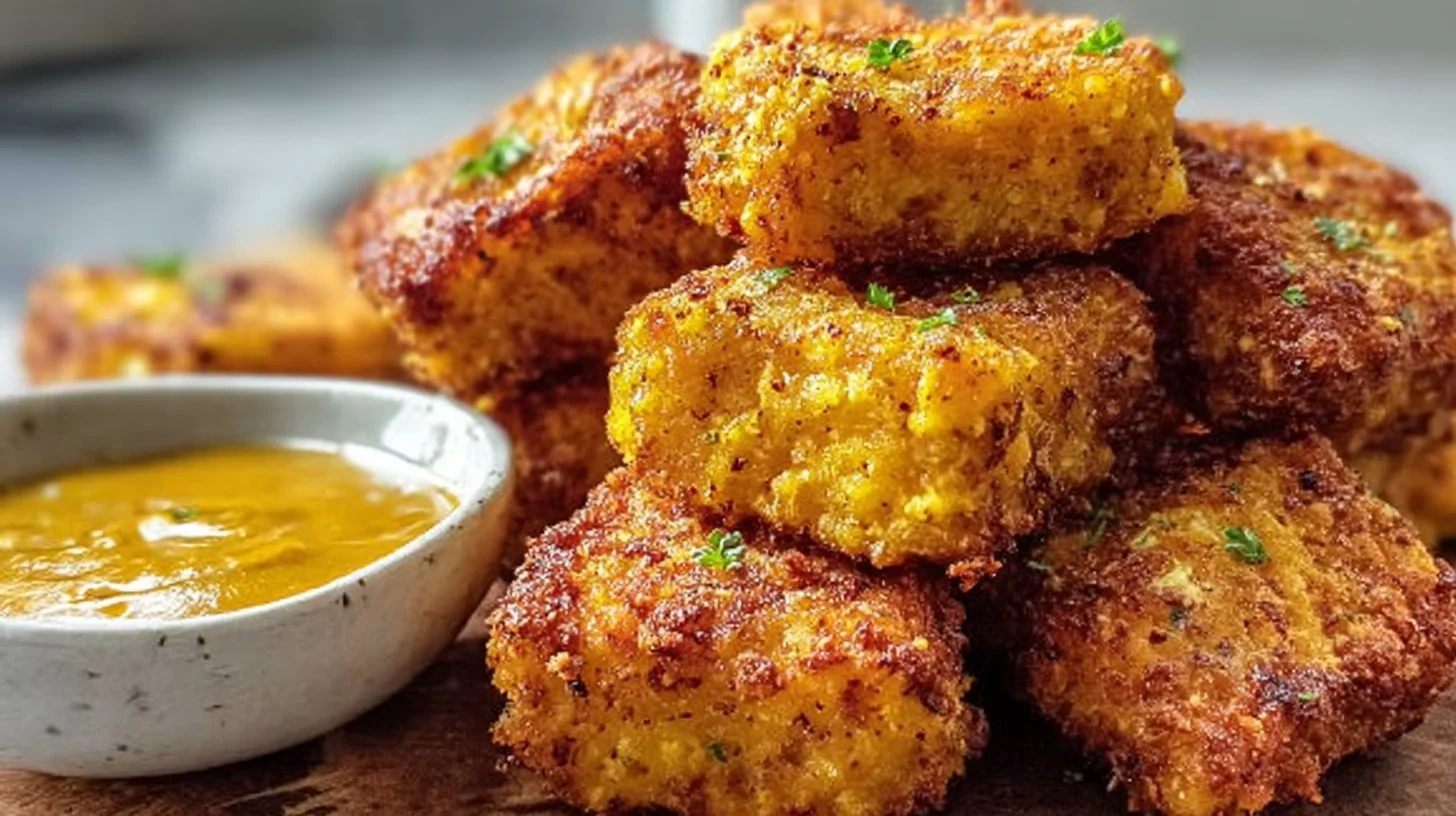 Crispy air fryer tofu nuggets served as a delicious snack