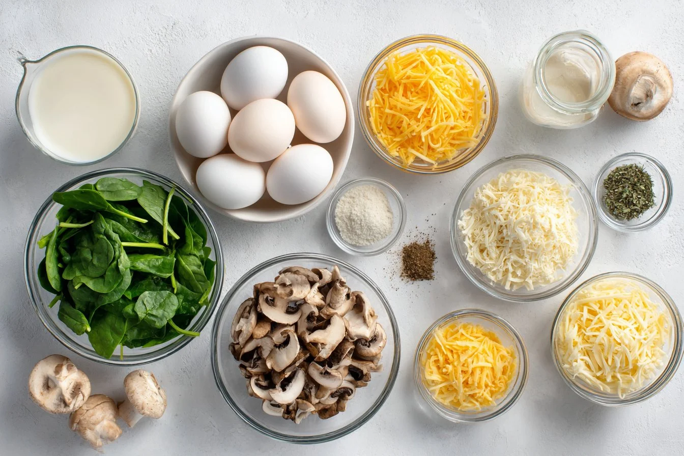 Crustless Spinach and Mushroom Quiche