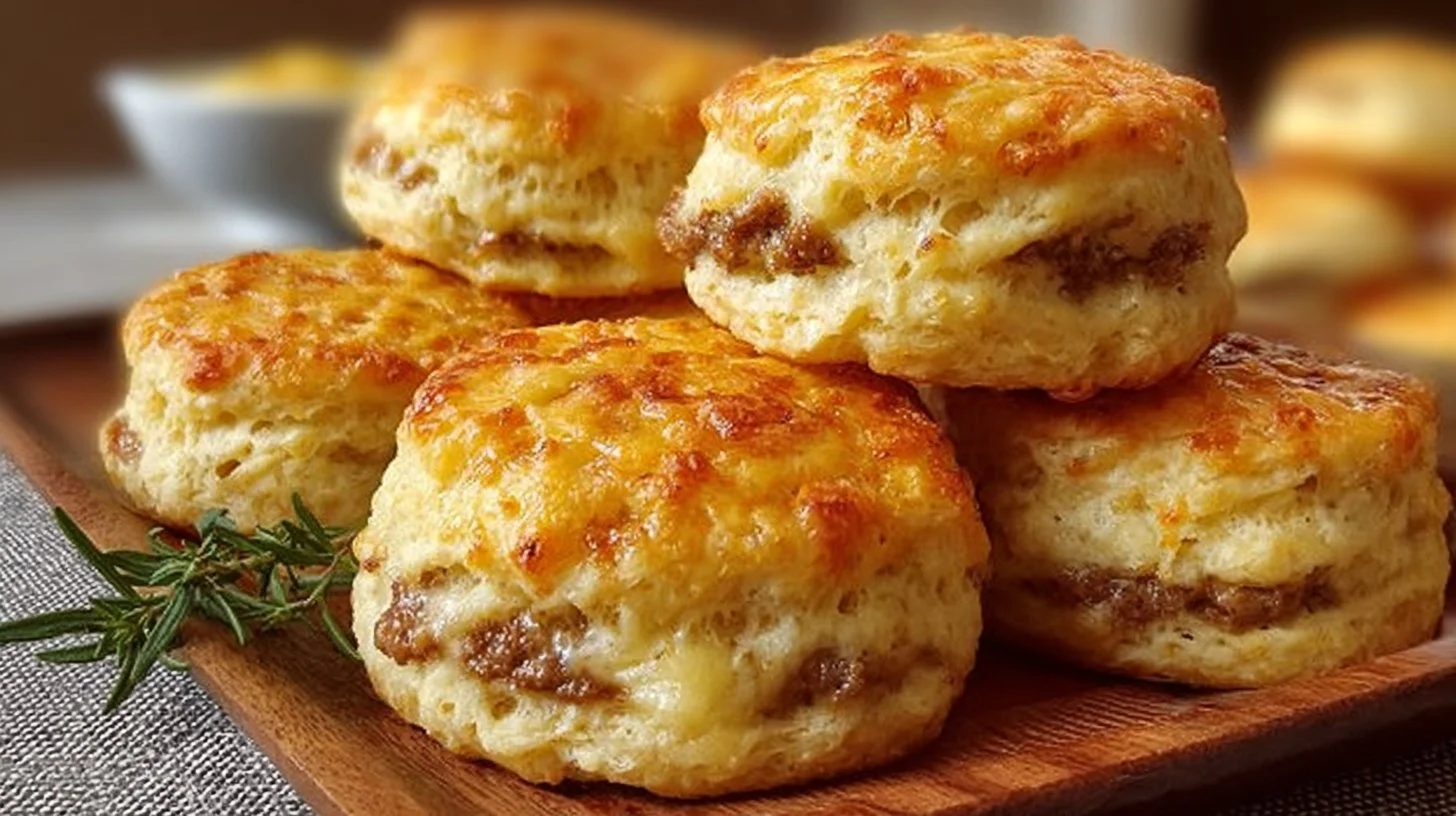 Fluffy homemade biscuits made from scratch, ready to be served.