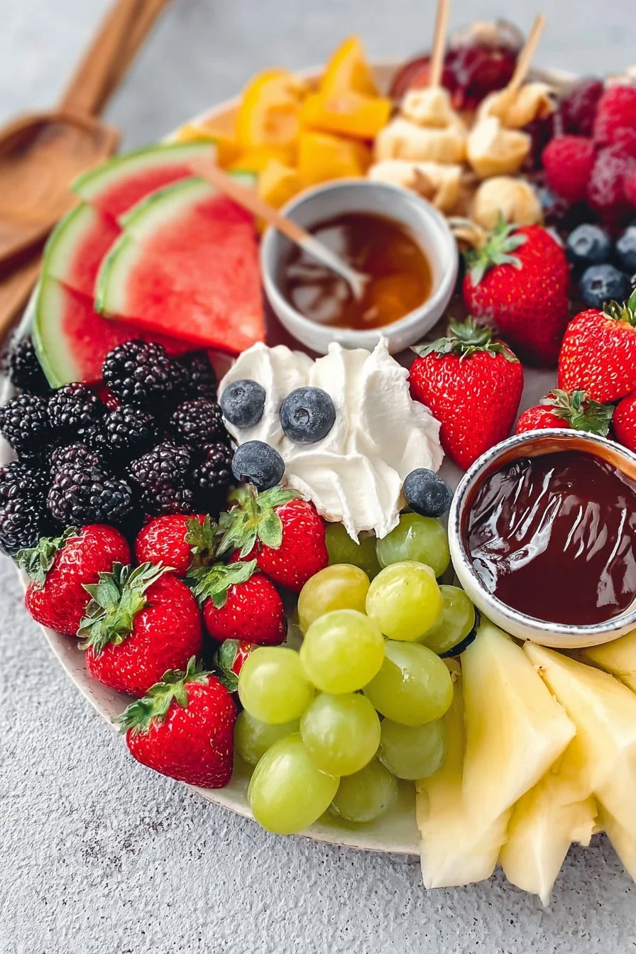 Fruit Charcuterie Board and Honey Glazed Fruit Salad
