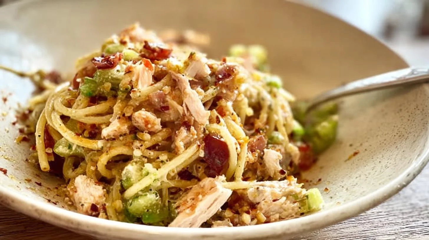 Delicious Lazy Girl Pasta served in a bowl, perfect for quick weeknight dinners.