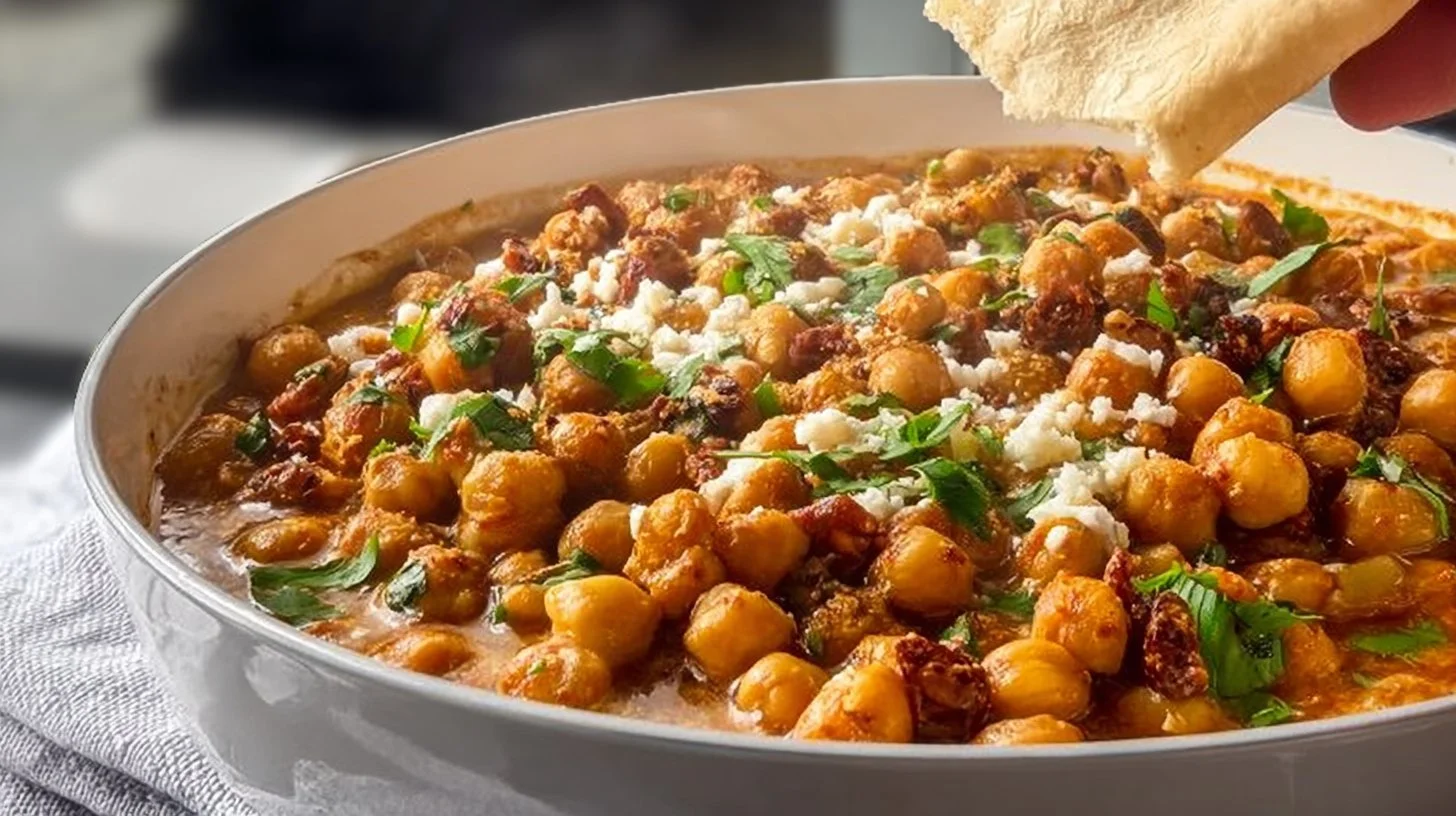 Delicious Marry Me Chickpeas dish topped with herbs and spices