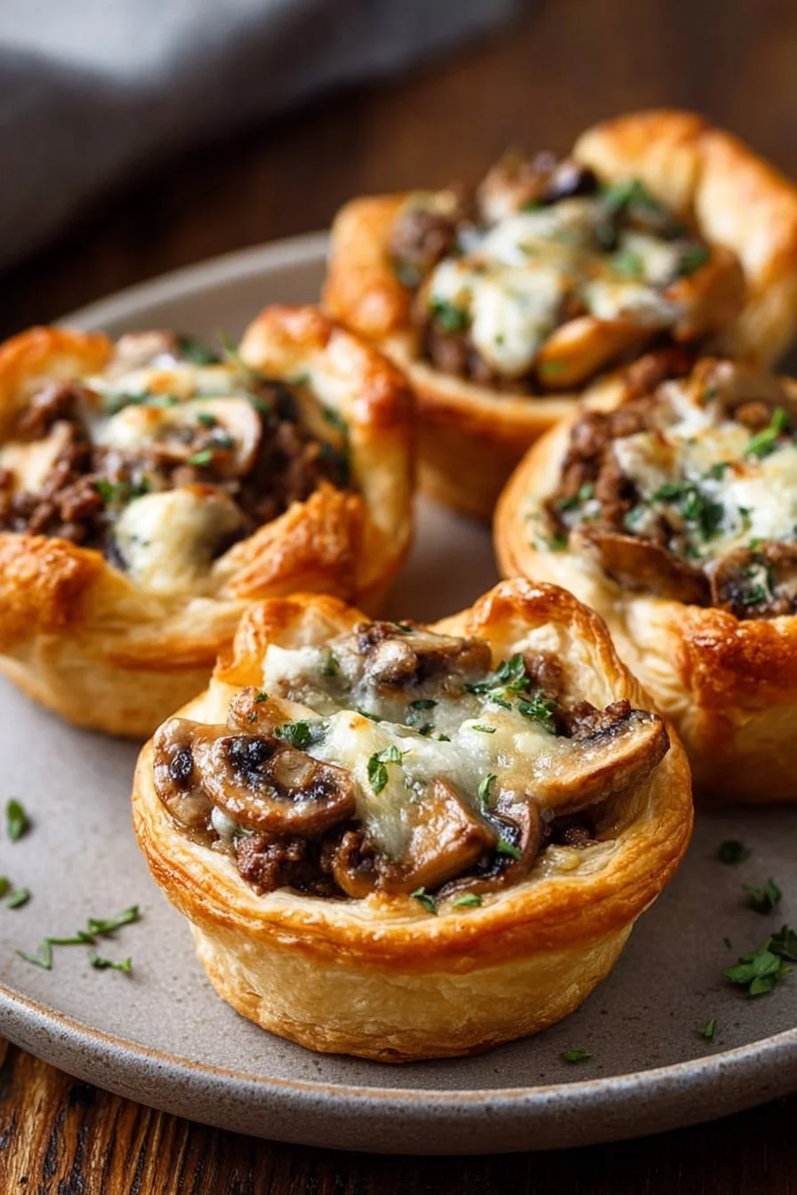 Beef and Mushroom Crescent Cups