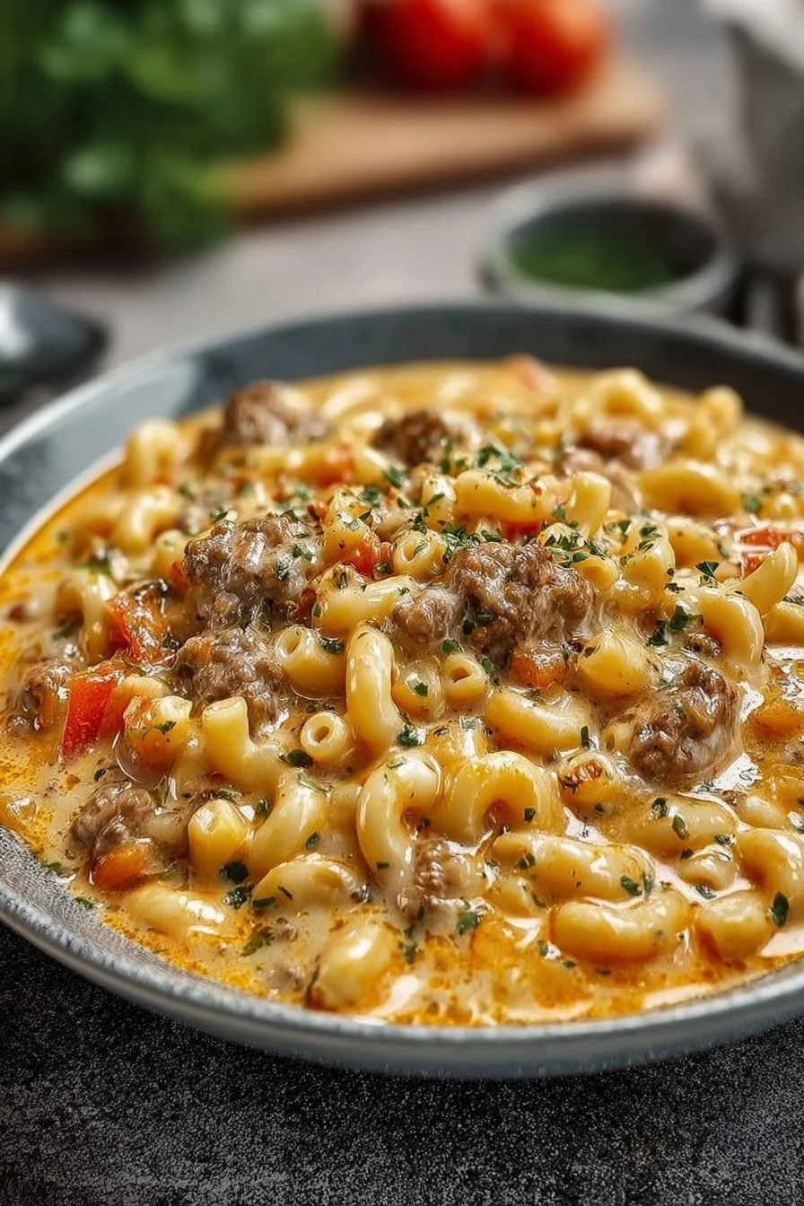 Cheeseburger Macaroni Soup