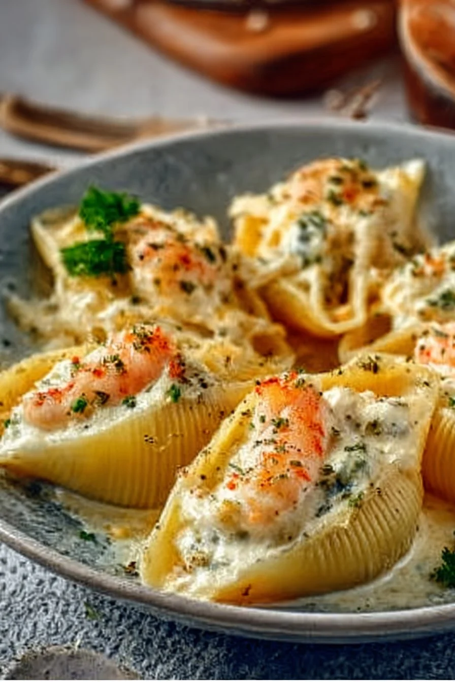 Creamy Seafood Stuffed Shells