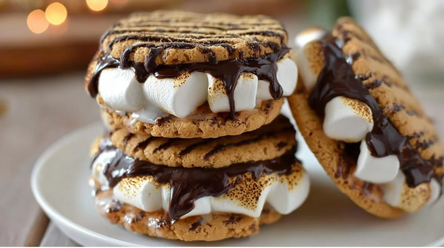 Delectable cookie s'mores ready for family movie night