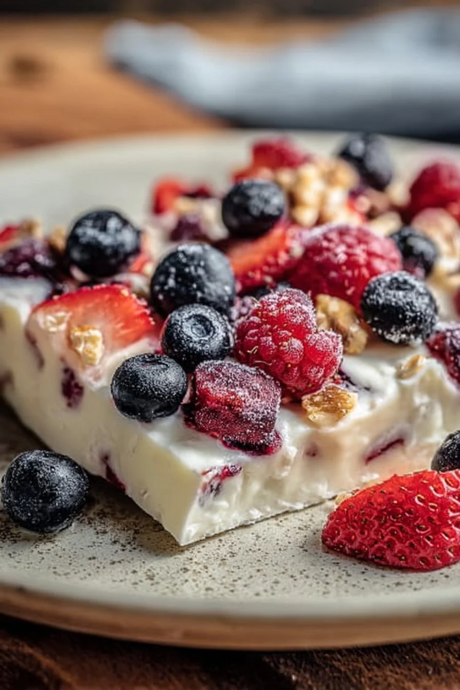 Easy Frozen Yogurt Bark Recipe for Kids with Fresh Berries