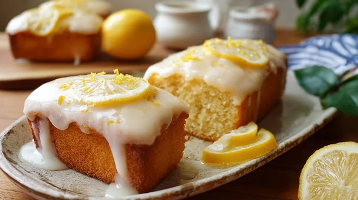 Easy lemon mini loaves on a wooden table, perfect for citrus lovers.