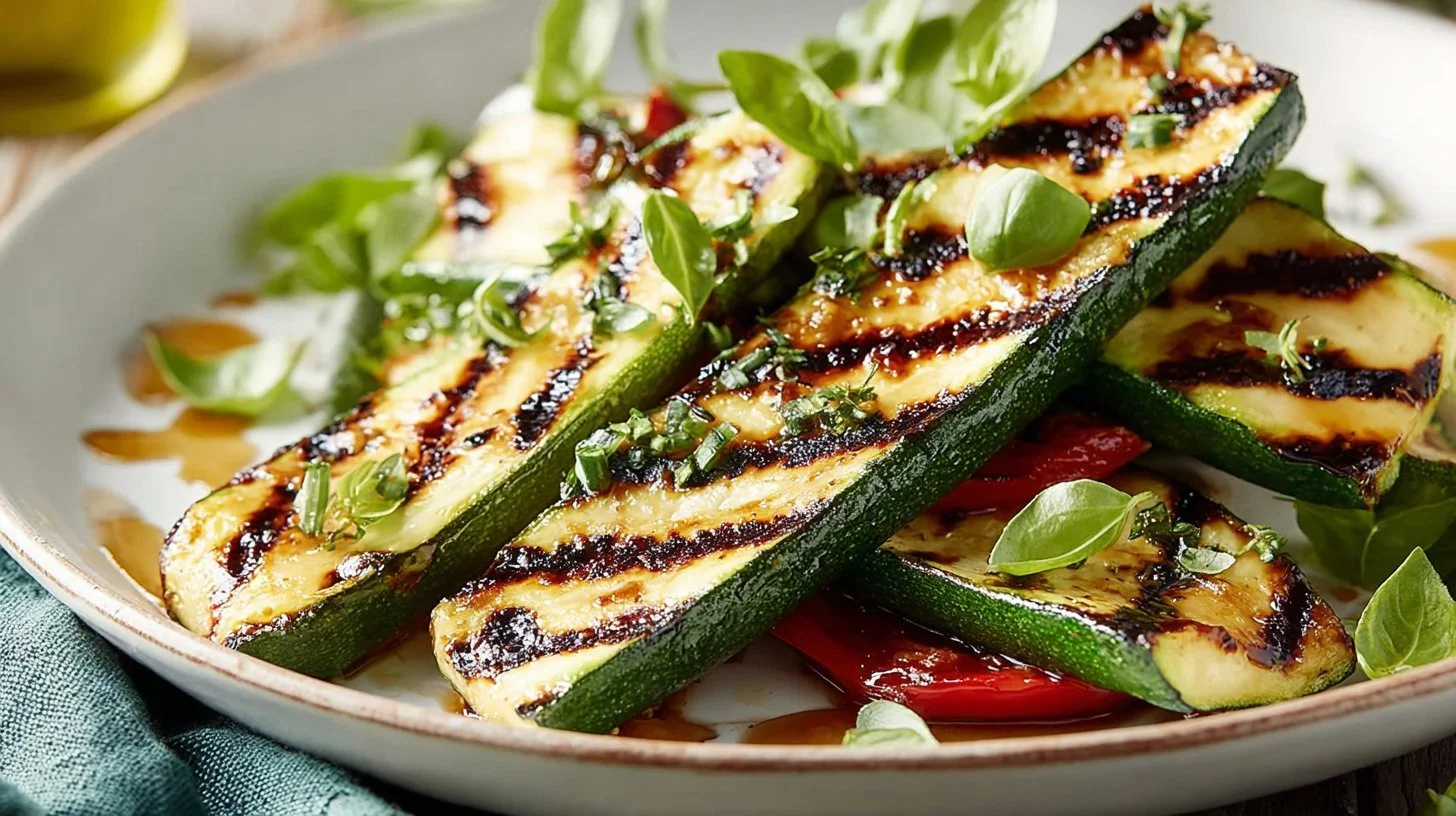 Delicious grilled zucchini served as a summer side dish