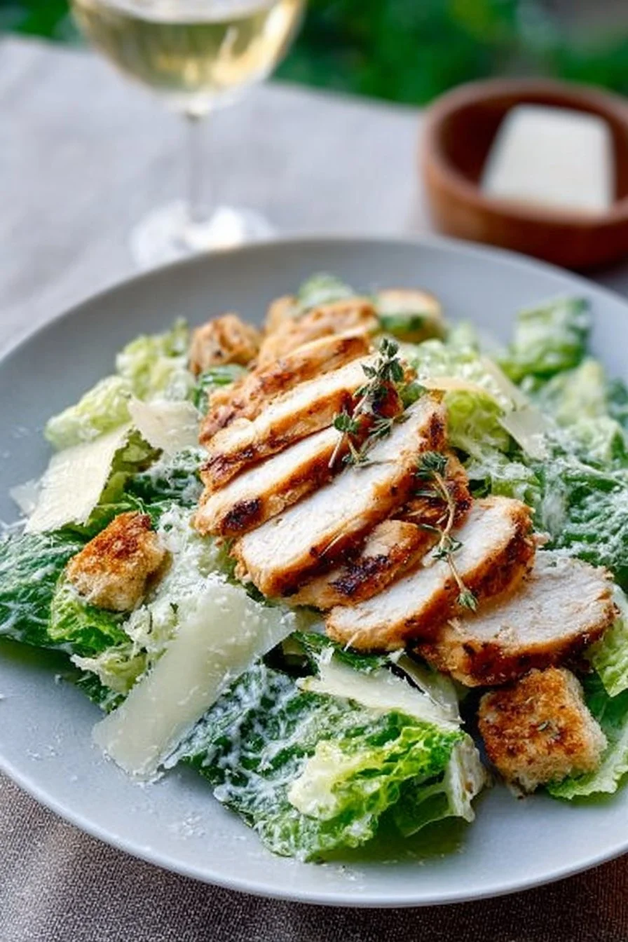 Creamy Caesar Salad with Herb Grilled Chicken
