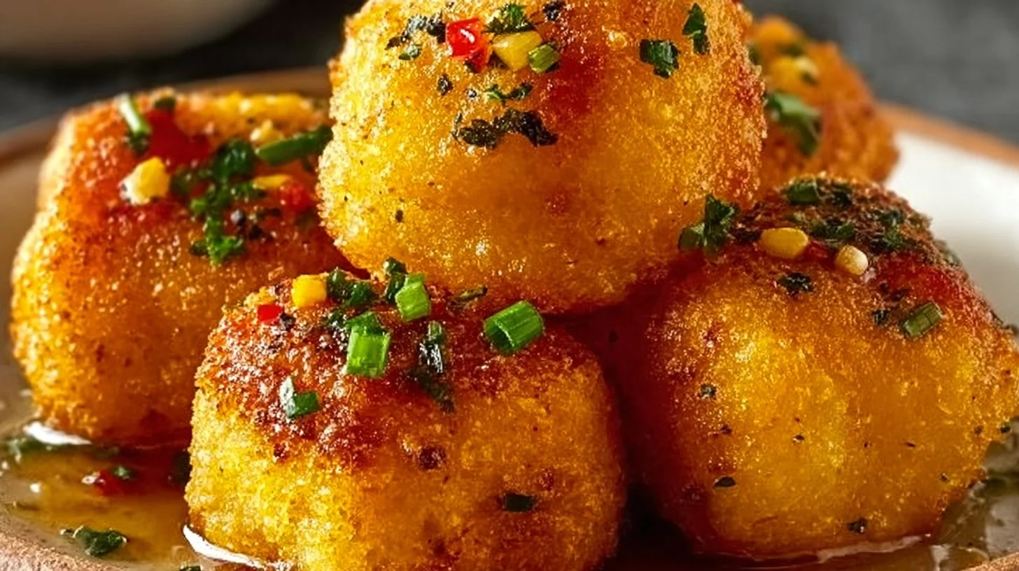 Delicious Honey Butter Cornbread Poppers served as a crispy snack