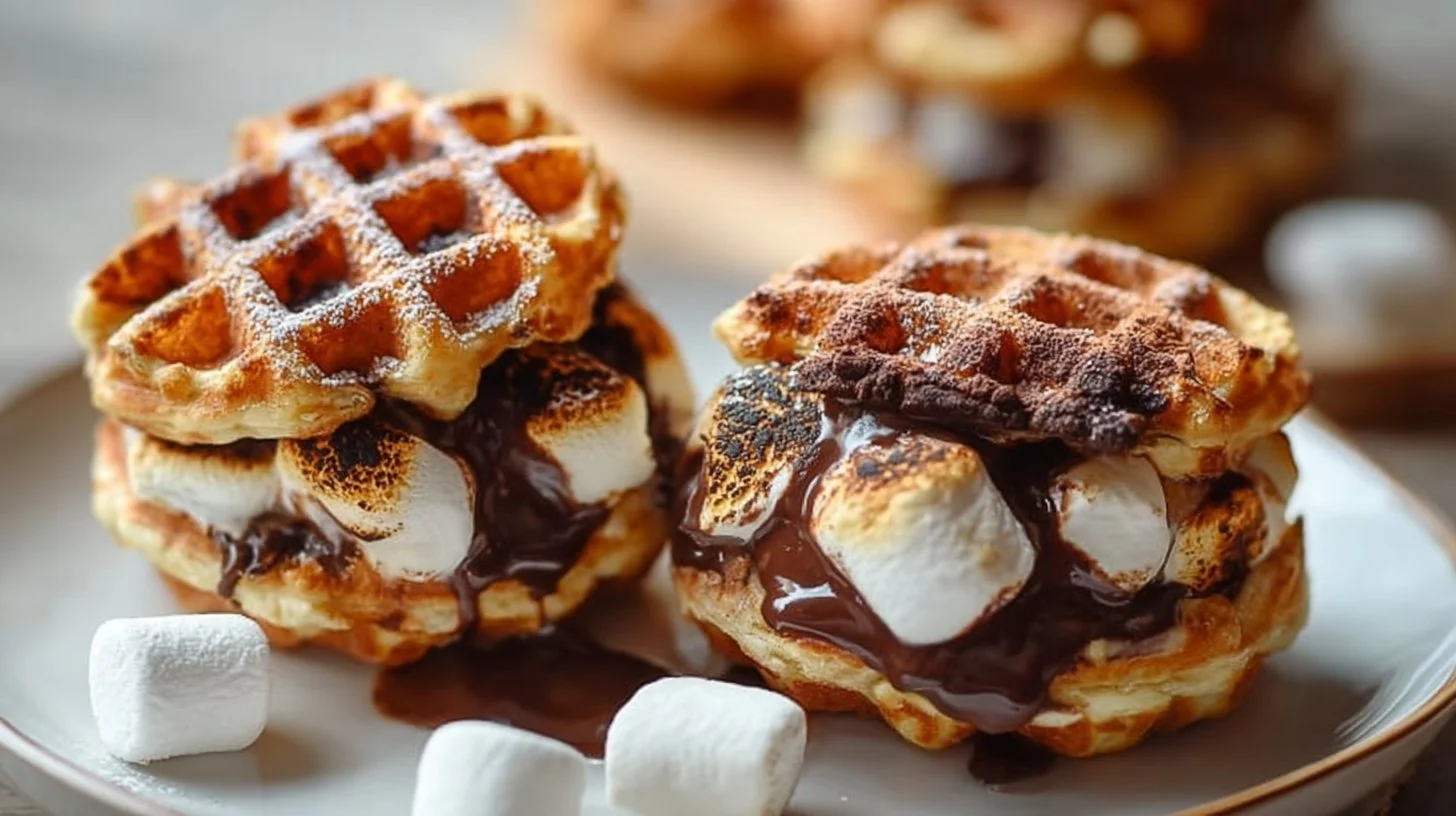 Marshmallow Chocolate Lava Waffle Bombs: Quick, delicious dessert