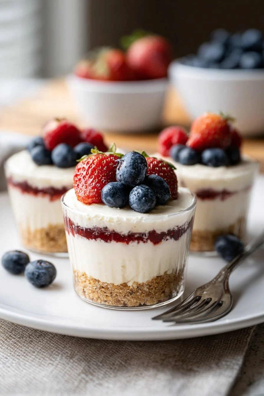 No-Bake Patriotic Cheesecake Cups
