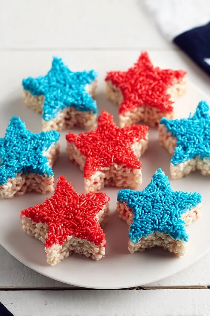 Patriotic Rice Krispie Treat Stars