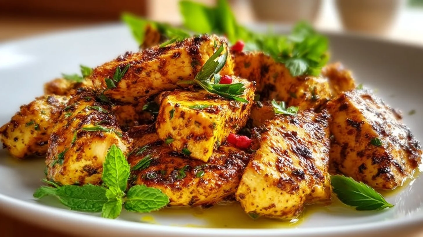 Poulet mariné au yaourt prêt à être dégusté pour un dîner savoureux