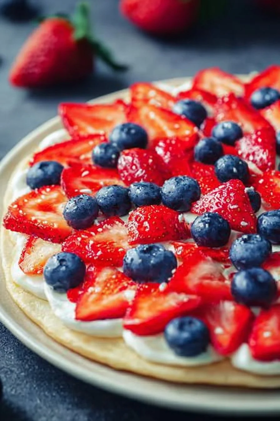 Red White and Blue Fruit Pizza