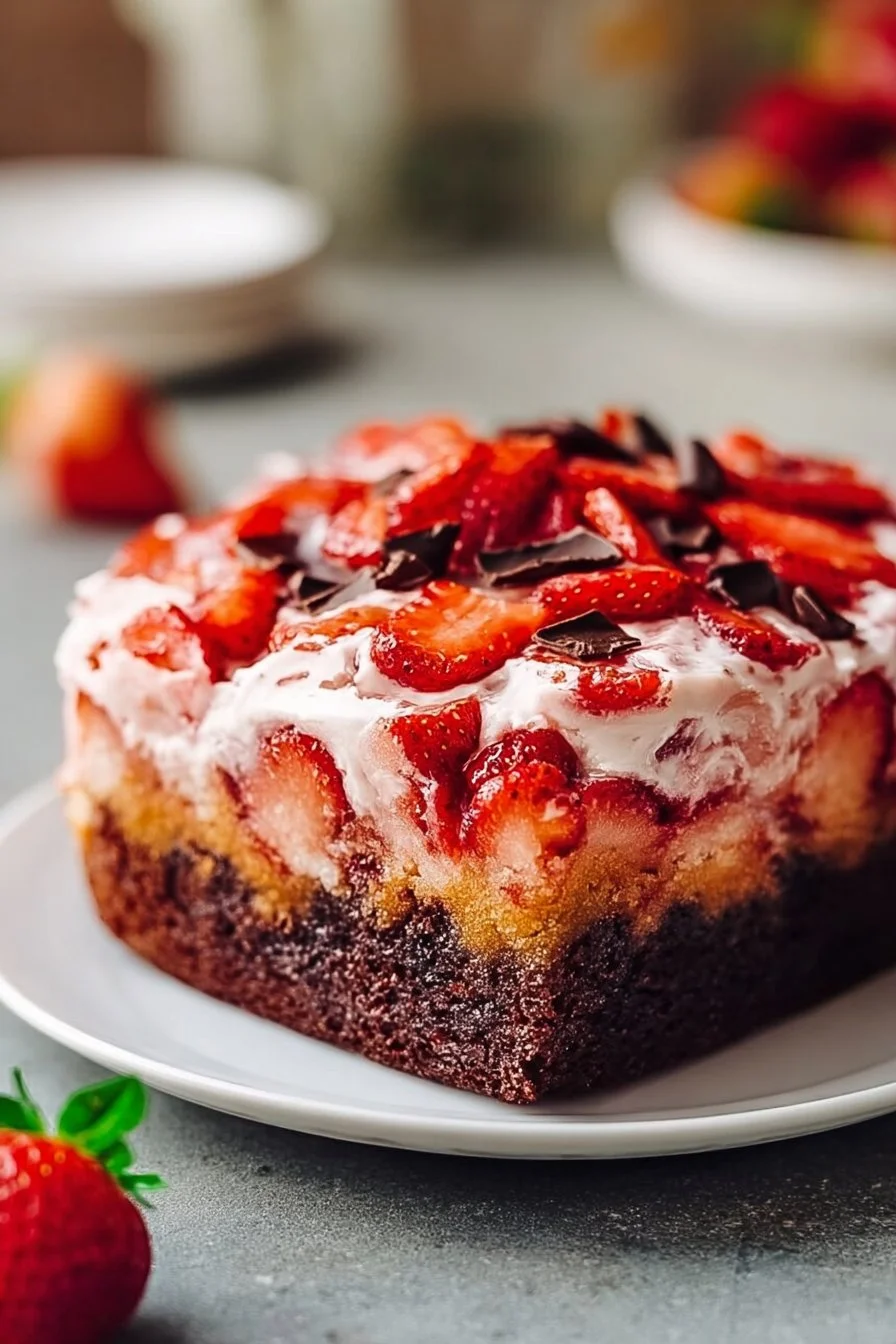 Strawberry Earthquake Cake