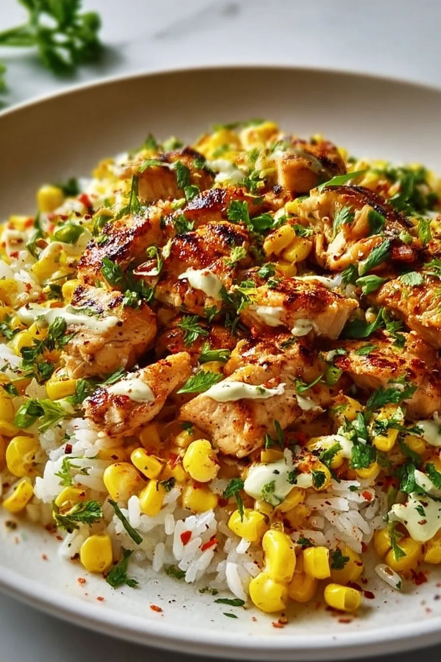 Street Corn Chicken Rice Bowl